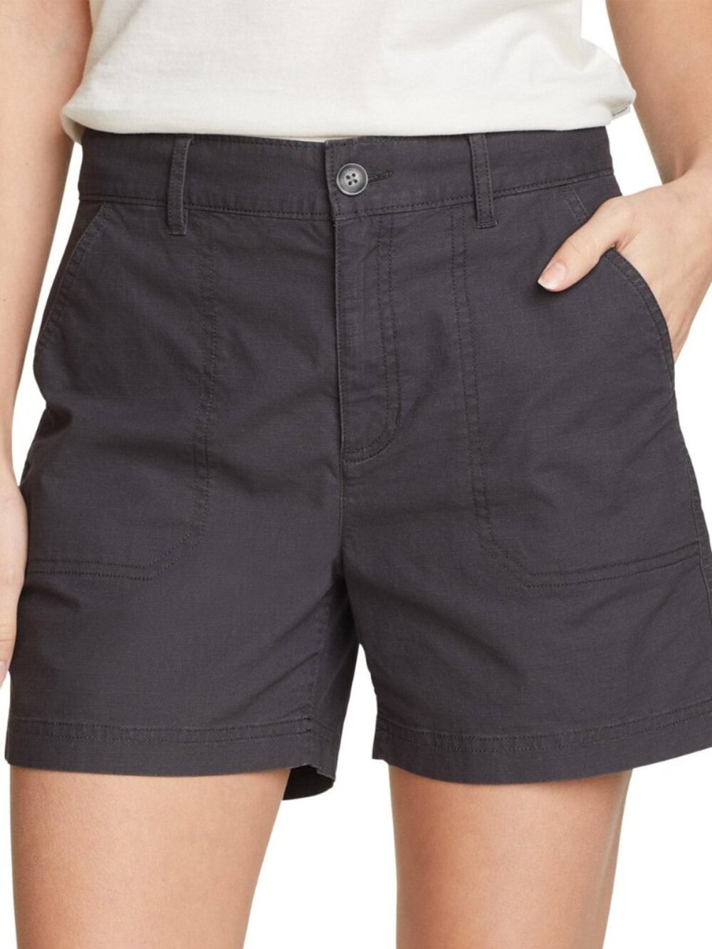 Eddie Bauer Women's Ripstop Shorts Size 14 Black Outdoor Utility NWT